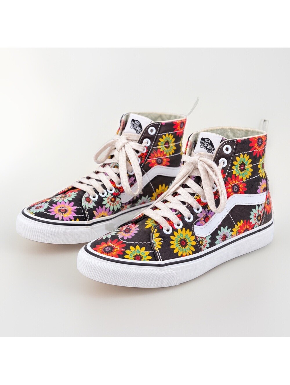Vans Sk8-Hi Floral High Top Shoes Men 7.5 Women 9 Black Multicolor Retro